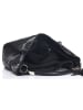 Anna Morellini Leder-Schultertasche "Alessandra" in Schwarz - (B)38 x (H)36 x (T)14 cm