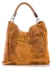 Anna Morellini Leder-Schultertasche "Alessandra" in Camel - (B)38 x (H)36 x (T)14 cm