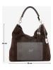 Anna Morellini Leder-Schultertasche in Dunkelbraun - (B)38 x (H)36 x (T)14 cm