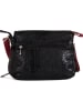 Anna Morellini Leder-Umhängetasche "Elena" in Schwarz - (B)28 x (H)20 x (T)8 cm
