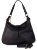 Anna Morellini Leder-Schultertasche "Camilla" in Schwarz - (B)36 x (H)29 x (T)10 cm