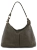 Anna Morellini Leder-Schultertasche "Camilla" in Khaki - (B)36 x (H)29 x (T)10 cm