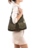 Anna Morellini Leren schoudertas "Camilla" kaki - (B)36 x (H)29 x (D)10 cm