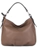 Anna Morellini Leder-Henkeltasche in Taupe - (B)30,5 x (H)26 x (T)9 cm