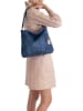 Anna Morellini Leder-Schultertasche "Dania" in Blau - (B)29 x (H)24 x (T)8 cm