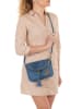 Anna Morellini Leder-Umhängetasche "Beverly" in Blau - (B)22 x (H)18 x (T)2 cm
