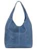 Anna Morellini Leder-Schultertasche "Palladia" in Blau - (B)38 x (H)30 x (T)2 cm