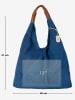Anna Morellini Leren shopper "Eleonora" blauw - (B)40 x (H)31 x (D)2 cm