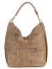 Anna Morellini Leren schoudertas "Denise" beige - (B)29 x (H)31 x (D)14 cm