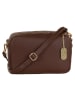 Anna Morellini Leder-Umhängetasche "Pippa" in Dunkelbraun - (B)25 x (H)16 x (T)6 cm
