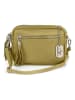 Anna Morellini Leren schoudertas "Micola" in Olive - (B)20 x (H)16 x (D)8 cm