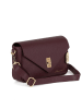Anna Morellini Leder-Umhängetasche "Terina" in Bordeaux - (B)24 x (H)16 x (T)6,5 cm