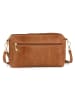 Anna Morellini Leren schoudertas "Luigina" lichtbruin - (B)25 x (H)16 x (D)7 cm