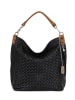 Anna Morellini Leder-Schultertasche "Adelfina" in Schwarz - (B)33 x (H)31 x (T)16 cm