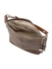 Anna Morellini Leder-Schultertasche "Adelfina" in Taupe - (B)33 x (H)31 x (T)16 cm