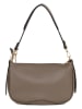 Anna Morellini Leder-Schultertasche "Pupetta" in Taupe - (B)30 x (H)20 x (T)12 cm
