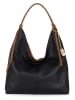 Anna Morellini Leder-Schultertasche "Samuela" in Schwarz - (B)38 x (H)30 x (T)10 cm