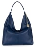 Anna Morellini Leder-Schultertasche "Samuela" in Blau - (B)38 x (H)30 x (T)10 cm