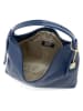 Anna Morellini Leder-Schultertasche "Samuela" in Blau - (B)38 x (H)30 x (T)10 cm