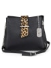 Anna Morellini Leder-Umhängetasche "Norina" in Schwarz - (B)21 x (H)17 x (T)9 cm