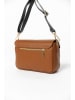 Anna Morellini Leren schoudertas "Stefanetta" cognackleurig - (B)24 x (H)16 x (D)6,5 cm