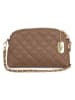Anna Morellini Leder-Umhängetasche "Geltrude" in Taupe - (B)26 x (H)16 x (T)6 cm