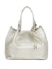 Anna Morellini Leder-Schultertasche "Eloisa" in Silber - (B)38 x (H)28 x (T)16 cm