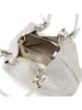 Anna Morellini Leder-Schultertasche "Eloisa" in Silber - (B)38 x (H)28 x (T)16 cm