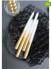 Lucky Bees 4er-Set: Stabkerzen in Weiß/ Gold - 4x 65 g