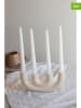 Lucky Bees 5-delige set: staafkaarsen & kaarshouder beige/wit