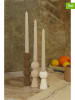 Lucky Bees 6-delige set: staafkaarsen & kaarshouder bruin/beige/wit