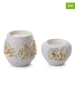 Lucky Bees 2-delige set: kaarsen goudkleurig/wit