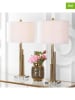 Safavieh 2er-Set: LED-Tischleuchten in Gold/ Rosa - (H)81 x Ø 41 cm