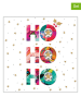 ppd 2-delige set: servetten "Ho, Ho" wit/meerkleurig - 2x 20 stuks