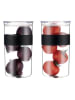 bodum 2-delige set: voorraadglazen "Presso" transparant/zwart - 2 l
