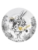 Mikasa 4-delige set: ontbijtborden "Alice in Wonderland" wit/zwart - Ø 20,5 cm
