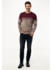 Mexx Pullover in Beige/ Bordeaux