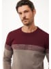 Mexx Pullover in Bordeaux/ Taupe