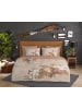 Good Morning Flanellen beddengoedset "Chevy" lichtbruin/beige