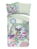 Hip Flanell-Bettwäsche-Set "Romini" in Grün/ Bunt