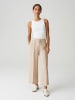 OPUS Lniane spodnie w kolorze beżowym