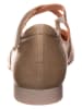 Think! Leren ballerina's met bandje taupe