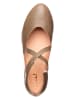 Think! Leren ballerina's met bandje taupe