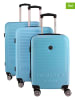 Geographical Norway 3-delige hardcase-trolleyset "Santiago" lichtblauw
