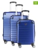 Geographical Norway 3-delige hardcase-trolleyset "Shock" blauw