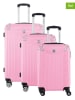 Geographical Norway 3tlg. Hardcase-Trolleyset "Softless" in Rosa
