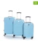 Geographical Norway 3-delige hardcase-trolleyset "Sourcing" lichtblauw