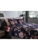 Heckett Lane Flanellen beddengoedset "Daisy" donkerblauw/meerkleurig