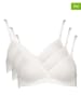Petit Fleur 3-delige set: beugelloze beha's wit