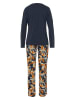 s.Oliver Pyjama donkerblauw/beige/oranje